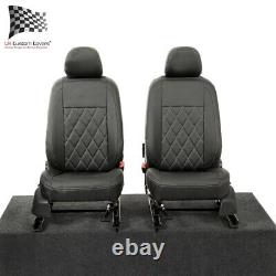 Vw Caddy Front Seat Covers Leatherette Tailored (2021 Onwards) Black 956