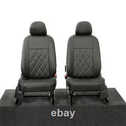 Vw Caddy Front Seat Covers Leatherette Tailored (2021 Onwards) Black 956