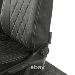 Vw Caddy Front Seat Covers Leatherette Tailored (2021 Onwards) Black 956