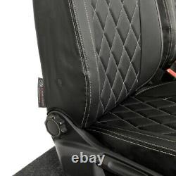 Vw Caddy Front Seat Covers Leatherette Tailored (2021 Onwards) Black 956