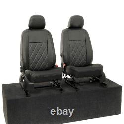 Vw Caddy Front Seat Covers Leatherette Tailored (2021 Onwards) Black 956