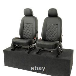 Vw Caddy Front Seat Covers Leatherette Tailored (2021 Onwards) Black 956