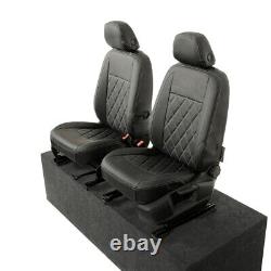 Vw Caddy Front Seat Covers Leatherette Tailored (2021 Onwards) Black 956