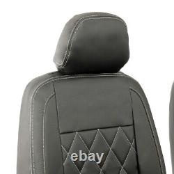 Vw Caddy Front Seat Covers Leatherette Tailored (2021 Onwards) Black 956