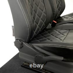 Vw Caddy Front Seat Covers Leatherette With'caddy' Embroidery (2004-2020) 852