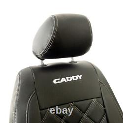 Vw Caddy Front Seat Covers Leatherette With'caddy' Embroidery (2004-2020) 852