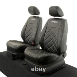 Vw Caddy Front Seat Covers Leatherette With'caddy' Embroidery (2004-2020) 852