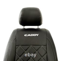 Vw Caddy Front Seat Covers Leatherette With'caddy' Embroidery (2004-2020) 852