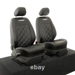 Vw Caddy Front Seat Covers Leatherette With'caddy' Embroidery (2004-2020) 852