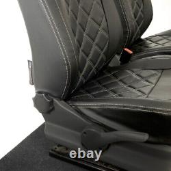 Vw Caddy Front Seat Covers Leatherette With'caddy' Embroidery (2004-2020) 852
