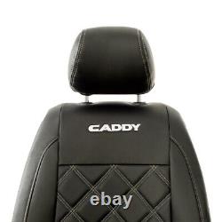 Vw Caddy Front Seat Covers Leatherette With'caddy' Embroidery (2004-2020) 852