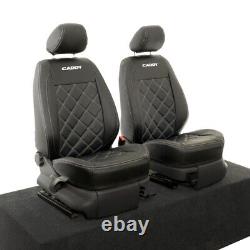 Vw Caddy Front Seat Covers Leatherette With'caddy' Embroidery (2004-2020) 852