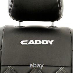 Vw Caddy Front Seat Covers Leatherette With'caddy' Embroidery (2004-2020) 852