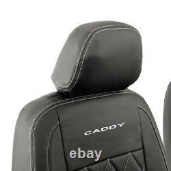 Vw Caddy Front Seat Covers Leatherette With'caddy' Embroidery (2023 On) 956