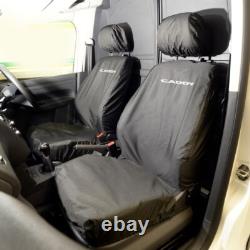 Vw Caddy Front Seat Covers With Caddy' Embroidery (2004 Onwards) Black 146