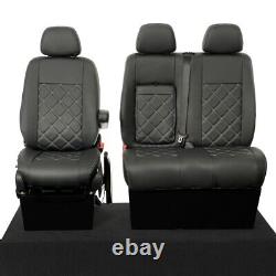 Vw Crafter Front Seat Covers Leatherette Tailored (2006-2010) Black 234