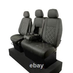 Vw Crafter Front Seat Covers Leatherette Tailored (2010-2017) Black 234