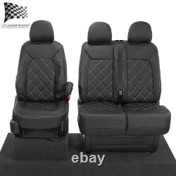 Vw Crafter Front Seat Covers Leatherette Tailored (2017 Onwards) Black 1023