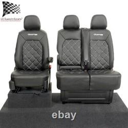 Vw Crafter Front Seat Covers Leatherette With'crafter' Embroidery (2017 On) 892