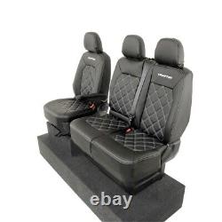 Vw Crafter Front Seat Covers Leatherette With'crafter' Embroidery (2017 On) 892