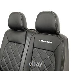 Vw Crafter Front Seat Covers Leatherette With'crafter' Embroidery (2017 On) 892