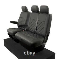 Vw Transporter T6/t6.1 Leatherette Front Seat Covers (2015 Onwards) Black 209