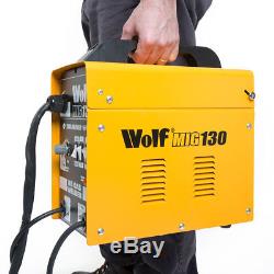 Wolf MIG 130 Portable Welder 230v DC No Gas Welding Gasless 120A 120 Amps
