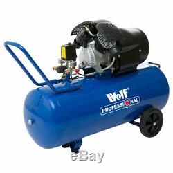 Wolf Pro Air Compressor 100L 14.6 CFM 3HP 116psi V-Twin 100 Litre ltr