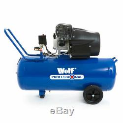 Wolf Pro Air Compressor 100L 14.6 CFM 3HP 116psi V-Twin 100 Litre ltr