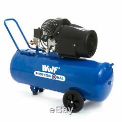 Wolf Pro Air Compressor 100L 14.6 CFM 3HP 116psi V-Twin 100 Litre ltr