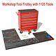 Workshop Tool Trolley Mobile Storage Chest Box With1125 Tools Steel Red Lockable
