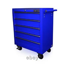 130 Nous Pro Blue Tools Coffret Boîte À Outils Roller Cabinet 5 Tiroirs Mécanique