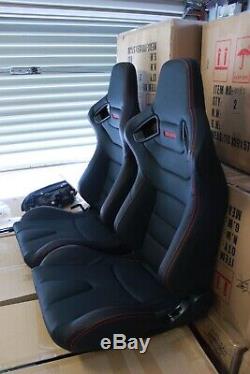 2 X Euro 2 Ultra Résistant À L'usure En Pvc. Style Red Recaro L'adr Approuvé
