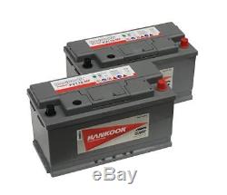 2x Batterie De Loisirs Profonde 12v Hankook 110ah À Cycle Intense Pour Loisirs