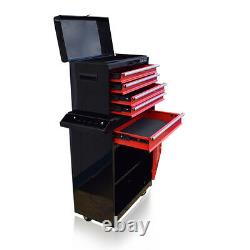 362 Nous Pro Noir Rouge Outil Coffre Boîte Roller Cabinet Roulement À Billes Tiroirs