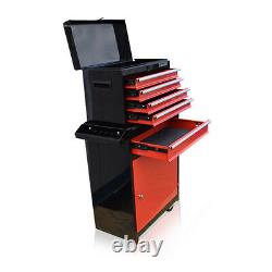 362 Nous Pro Noir Rouge Outil Coffre Boîte Roller Cabinet Roulement À Billes Tiroirs