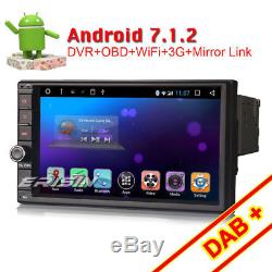 7 Dab + Android 7.1 Doppel Din Autoradio Gps Bluetooth Wifi 3g Obd2 Navi Cam-ein