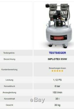 850w Silencieux Flüsterkompressor 55db Leise Ölfrei Wartungsfrei Implotex