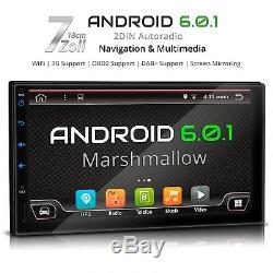 Android 6.0.1 Autoradio Mit Navigation Dab + Obd2 Wifi 3g Bildschirm 2 Din Doppel