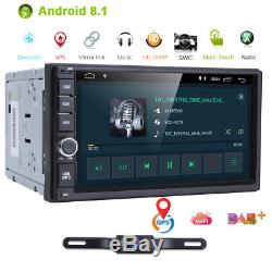 Android 8.1 Double Din 7 Voiture Stéréo Gps Sat Nav Dab + Radio Obd2 Wifi 4g + Caméra