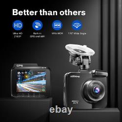 Azdome 4k 2160p Dash Cam Caméra Wifi Voiture Gps Dvr Video Recorder Night Vision