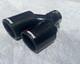 Bec De Gaz Dual Akrapovic En Fibre De Carbone Noir Brillant à Bord Arrondi