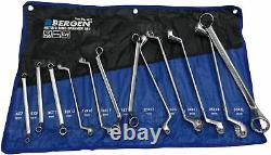 Bergen Offset Double Ring Spanners 12 Point Swan Neck Double Box Wrench Tool Set