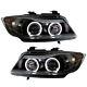Bmw E90 / E91 05-08 3 Series Black Angel Eye Halo Projector Head Lights Lampes Paire