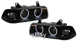 Ccfl Angel Eyes Scheinwerfer Schwarz Für Bmw 3er E36 Coupe Cabrio