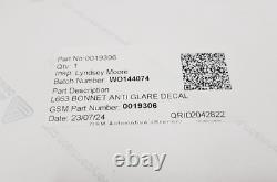 Décalcomanie de capot anti-reflet en noir mat pour Land Rover Defender L663 Genuine VPLEP0544