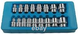 Ensemble De Chaussettes Bergen 12 Points 1/2 Drive Double Hex Chaussettes Peu Profondes Jeu D'outils 17pc