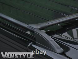 Ensemble de barres de toit et barres transversales no drill pour VW T5 0315 Transporter SWB toit noir