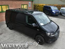 Ensemble de barres de toit et barres transversales no drill pour VW T5 0315 Transporter SWB toit noir