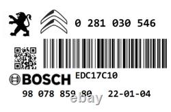 Expert de Dispatch Scudo Edc17c10 Hdi 90 Plug & Play Ecu 0281030546